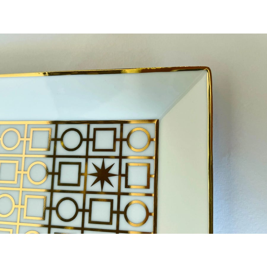 Bulgari Square Porcelain Plate | Chairish