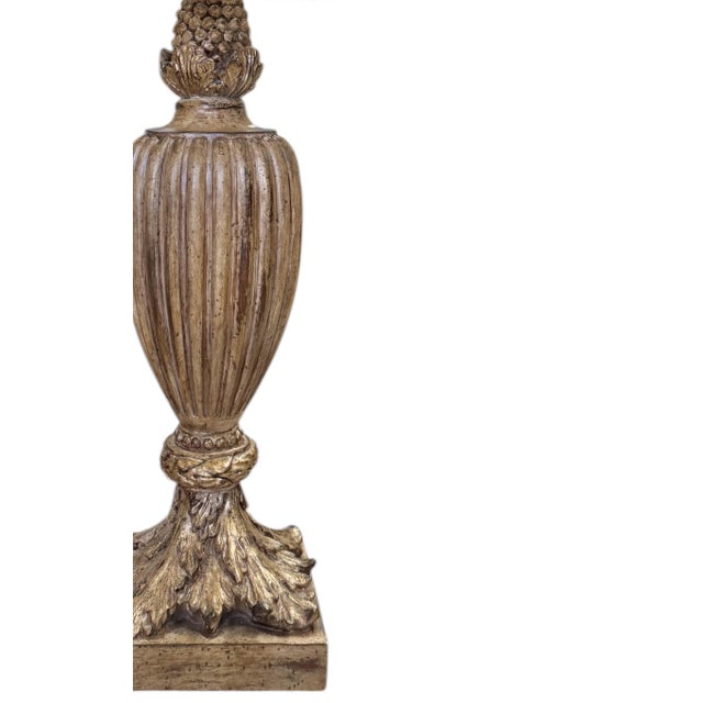 Date: Late 20th Century Style: Neoclassical Maker: John Richard Finish: Silver Gilt A substantial table lamp featuring a...