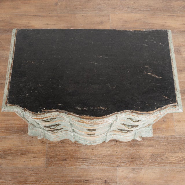 Small Oak Painted Rococo Chest of Three Drawers, Denmark Circa 1800 For Sale - Image 4 of 10