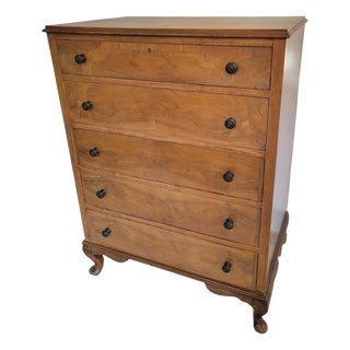 English Queen Anne Chest of 5 Drawers, 1890s For Sale