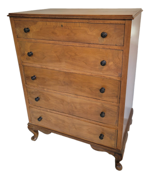 English Queen Anne Chest of 5 Drawers, 1890s