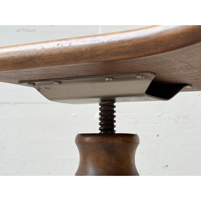 Brown Height-Adjustable Piano Stool in Beech, 1920s For Sale - Image 8 of 18
