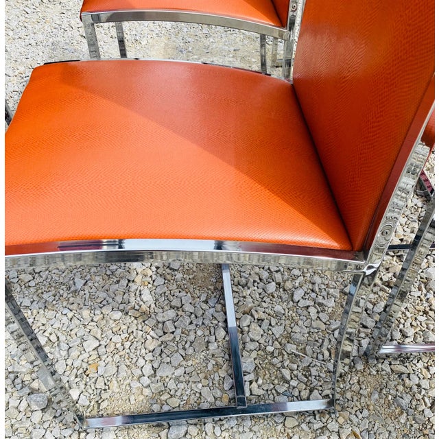 American Vintage Mid Century Dining Chairs in the Manner of Milo Baughman/Set of Six. For Sale - Image 3 of 11