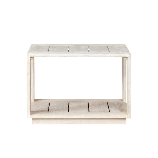 2020s Imperial Grove Outdoor Solid Teak Wood, Natural Look End Table For Sale - Image 5 of 9