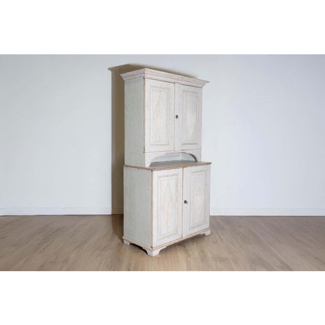 18th Century Swedish Gustavian Two-part Cabinet Circa 1790 For Sale - Image 4 of 6