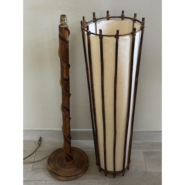 Vintage Rattan Floor Lamp, 1960s For Sale - Image 11 of 18