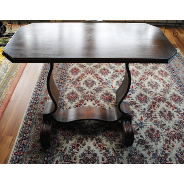 Antique Empire Styled Mahogany Library Table For Sale - Image 9 of 13