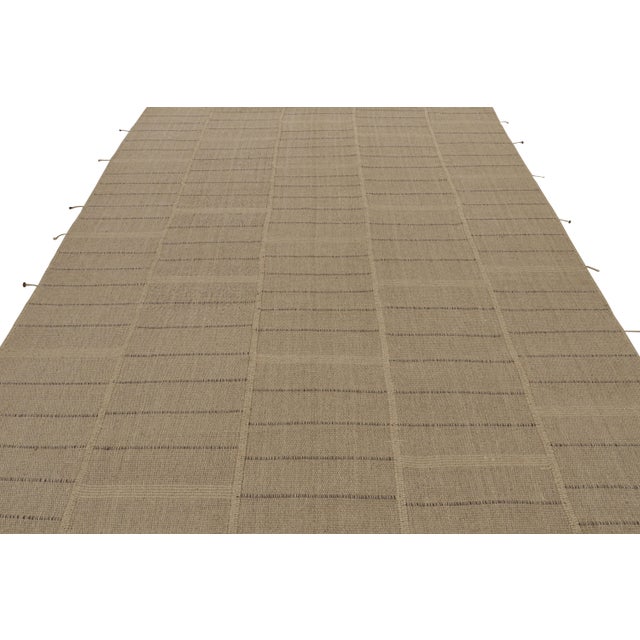 Modern Rug & Kilim’s Modern Kilim in Beige & Brown Stripes For Sale - Image 3 of 7
