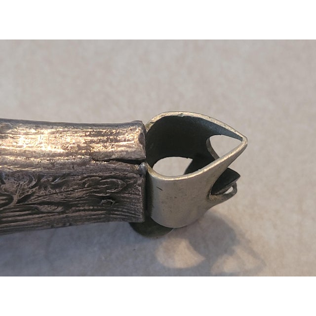 Antique Borzoi Russian Wolfhound Dog Silver Plate Figural Cigar Cutter C 1890 For Sale - Image 6 of 7