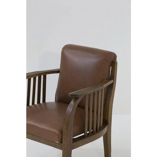 Vintage Leather Armchair attributed to Jocob & Josef Kohn, 1920s For Sale - Image 10 of 12