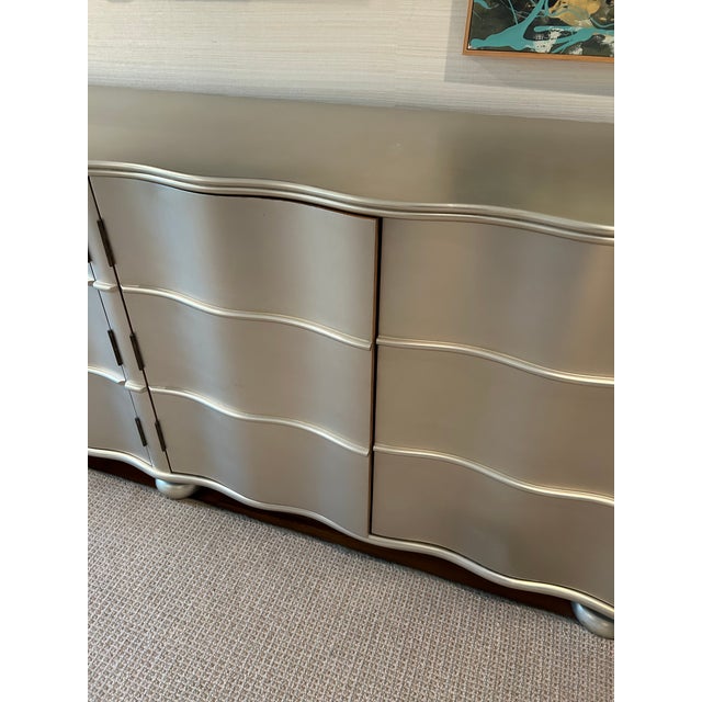 Wood Julian Chichester Regency Silverleaf Long Wave Sideboard For Sale - Image 7 of 14