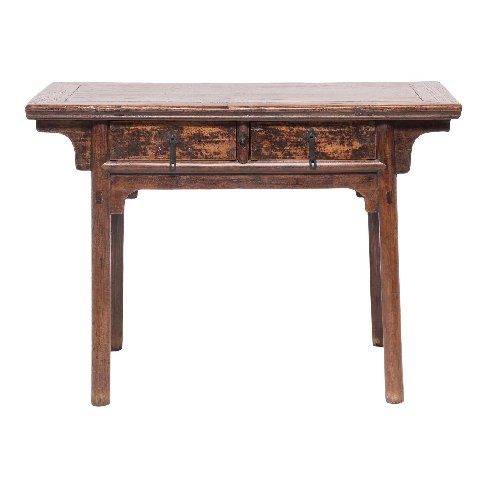 19th Century Chinese Two Drawer Provincial Table | Chairish