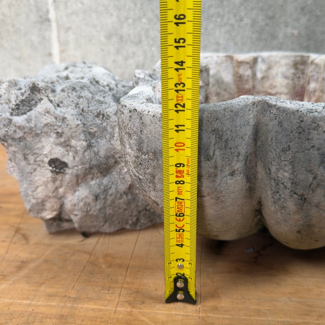 Antique Holy Water Stoup in Carved Stone For Sale - Image 10 of 11