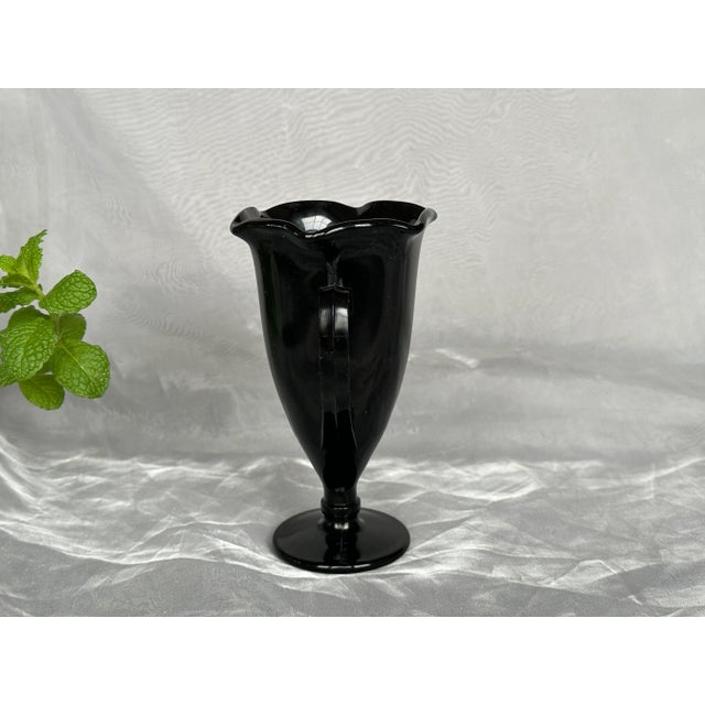 Vintage Black Glass Vase For Sale - Image 4 of 12