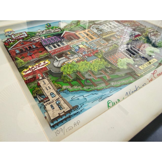 Black Late 20th Century Charles Fazzino "Our Weekend in Cooperstown" Signed Artist Proof Framed Limited Edition Serigraph For Sale - Image 8 of 11