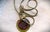 Antique Carved Carnelian Gold Round Pendant Necklace, Initial "F", Snake Chain, Toggle For Sale In New York - Image 6 of 12