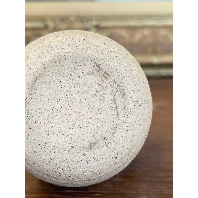 Green Handmade Studio Pottery Incense Holder With Seated Figure Sculpture, Signed 1976 For Sale - Image 8 of 10