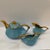 Vintage Tea Set Blue Turquoise and Gold 22k - Set of 3 For Sale In Miami - Image 6 of 10