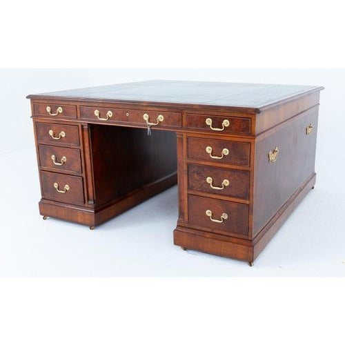 Georgian Partners Desk in Walnut For Sale - Image 3 of 6