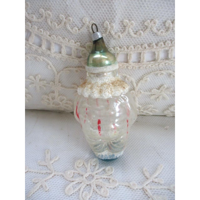 Antique German Christmas Feather Tree Hand Blown Glass Clown Ornament For Sale - Image 4 of 7