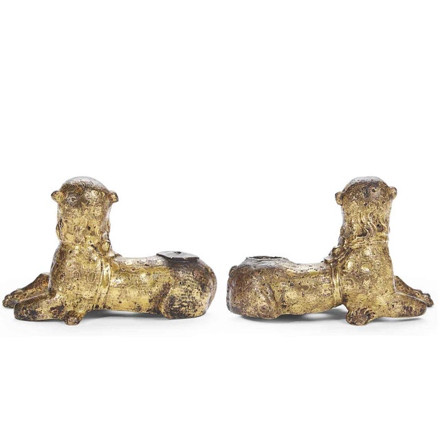 Metal Gilded Bronze Lions, Nuremberg, 1500, Set of 2 For Sale - Image 7 of 8
