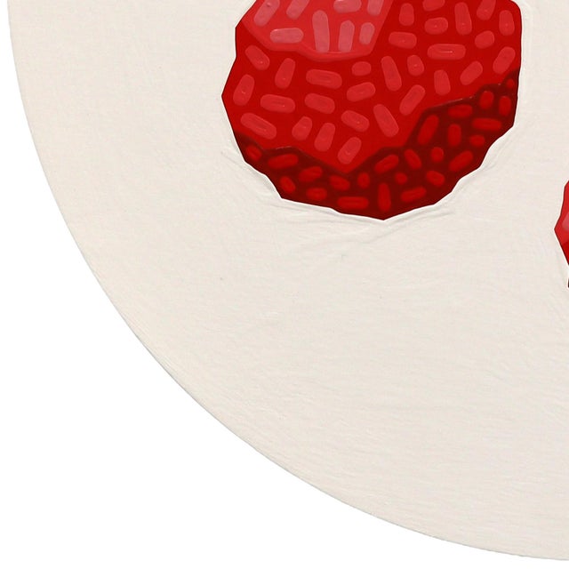 Red Circle Cherries - Original Vibrant Abstract Fruit Still Life Painting on Panel by Will Beger For Sale - Image 8 of 11
