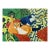 Marc Zimmerman "Siesta" Oil Painting, Orange Cat at Rest, Tropical Interior, Navy Gold Zigzag Pattern, Contemporary Art West Coast For Sale