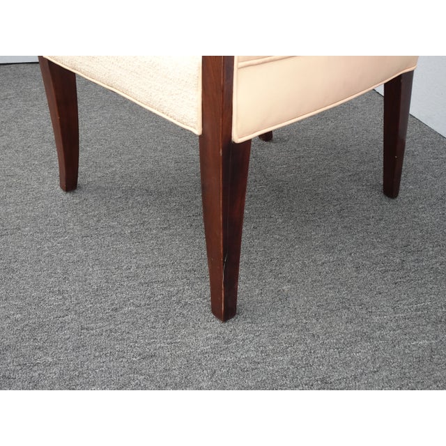 Vintage Baker Mid Century Peach Accent Chair Wrapped in Leather For Sale - Image 12 of 13