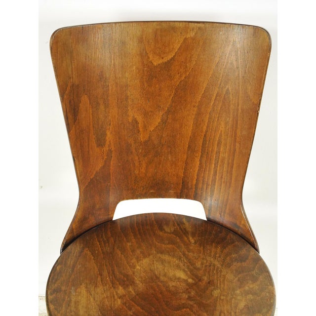 Mid-Century Modern Pair of 1960s 1960s Mid Century style dining chairs Attributed to Baumann For Sale - Image 3 of 15