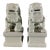 Vintage Pair of Chinese Celadon Glaze Ceramic Foo Dogs / Guardian Lions on Pedestals For Sale