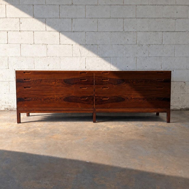 Mid-Century Modern Vintage 1960s Danish Mid-Century Rosewood 8-Drawer Dresser by Svend Langkilde For Sale - Image 3 of 10