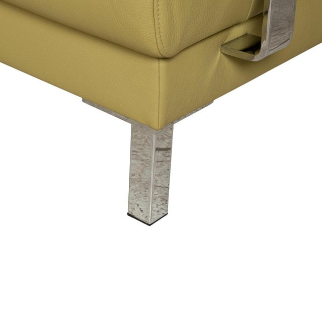 Animal Skin Leather Brand Face Corner Sofa in Green with Electric Function from Ewald Schillig For Sale - Image 7 of 18