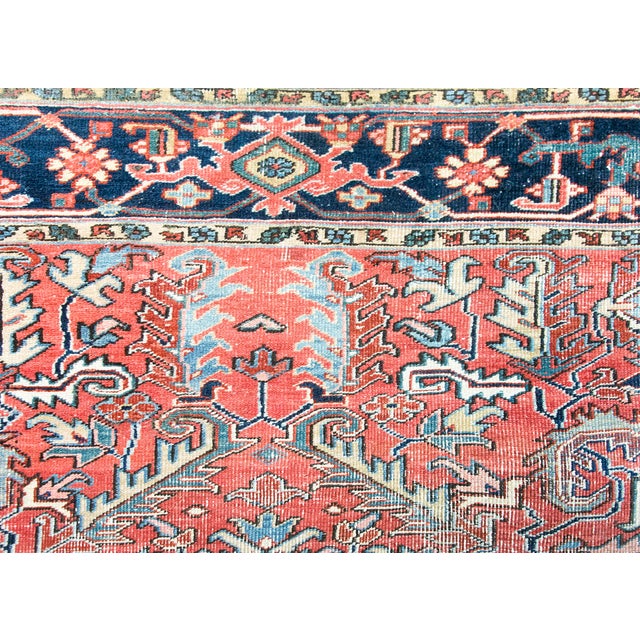 Red Early 20th Century Persian Heriz Rug For Sale - Image 8 of 14