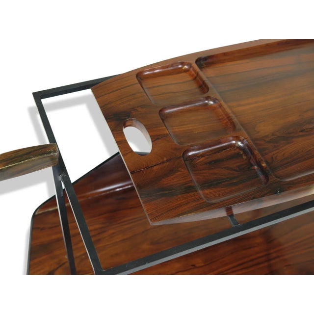 Mid 20th Century Jorge Zalszupin Carrinho De Chá Rosewood Bar Cart Trolley For Sale - Image 12 of 12