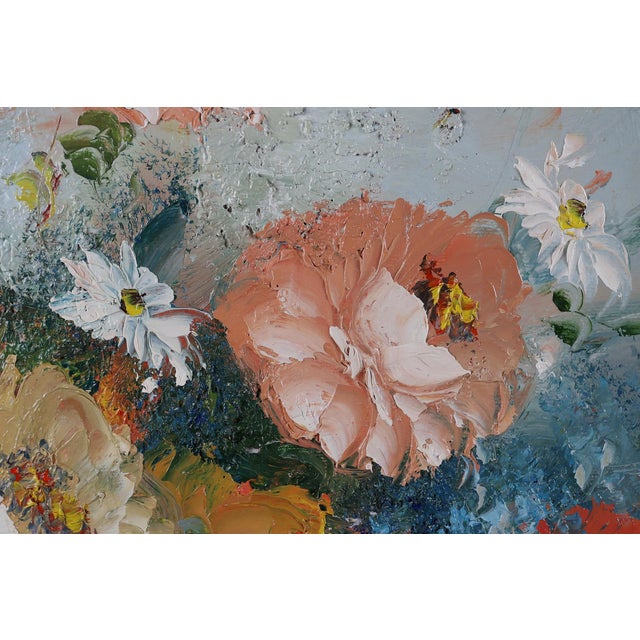 Edmond Sanders, Vase with Flowers, 1950s, Oil on Canvas, Framed For Sale - Image 6 of 11