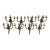 Vintage Gilt Bronze Rococò Style Three-Arm Wall Sconces— Set of Eight For Sale