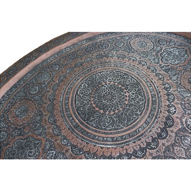 Islamic Ottoman Copper Table Tray, 1900s For Sale - Image 18 of 18