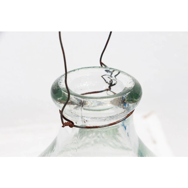 Transparent 1980s Vintage French Fly Trap Glass Bottle With Relief Decoration For Sale - Image 8 of 13