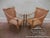 Vintage Set of 4 Heavy Genuine Bamboo Arm Chairs For Sale - Image 4 of 13