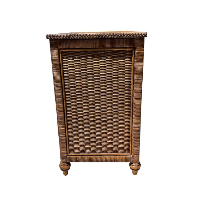 Traditional Late 20th Century Pair Lexington Wicker Bachelor Chests. Island Style. For Sale - Image 3 of 11