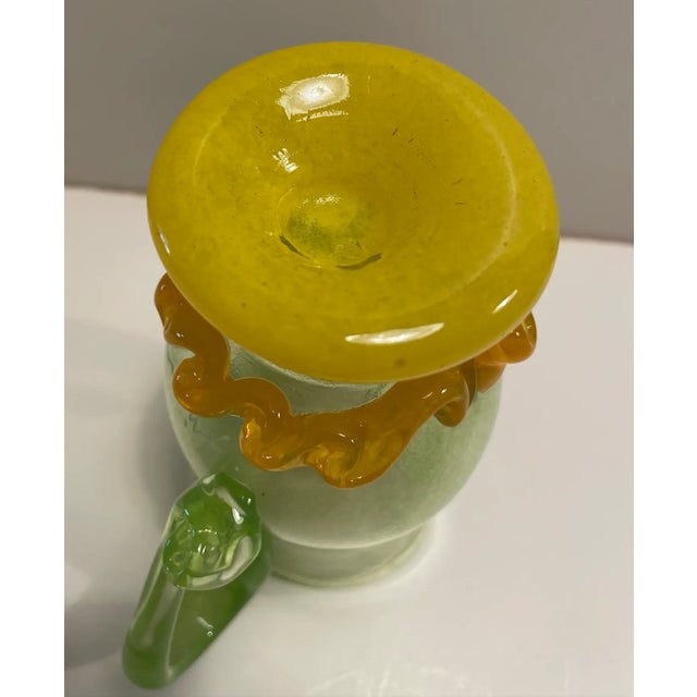 1990s Art Glass Pitcher by Arien For Sale - Image 4 of 4