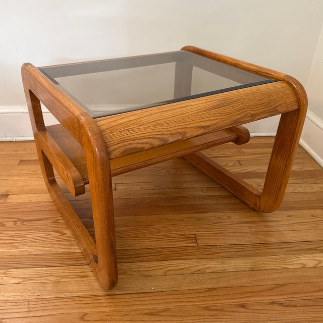 1970s 1970s Mid-Century Modern Lou Hodges Oak Side Table For Sale - Image 5 of 9