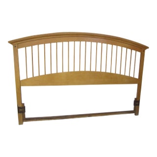 1980s Wood King Size Headboard by Mission Honey Color For Sale