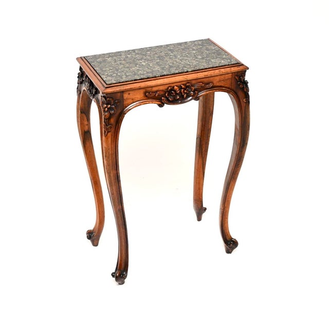 Antique Side Table with Carved Marble Top, 1840 For Sale - Image 11 of 11