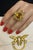 Yellow Bochic “Orient” Vintage Citrine, Peridot & Rhodolite Ring Set In 18K Gold & Silv For Sale - Image 8 of 16