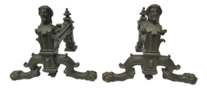 Historicist Bronze Andirons, 19th Century, Set of 2