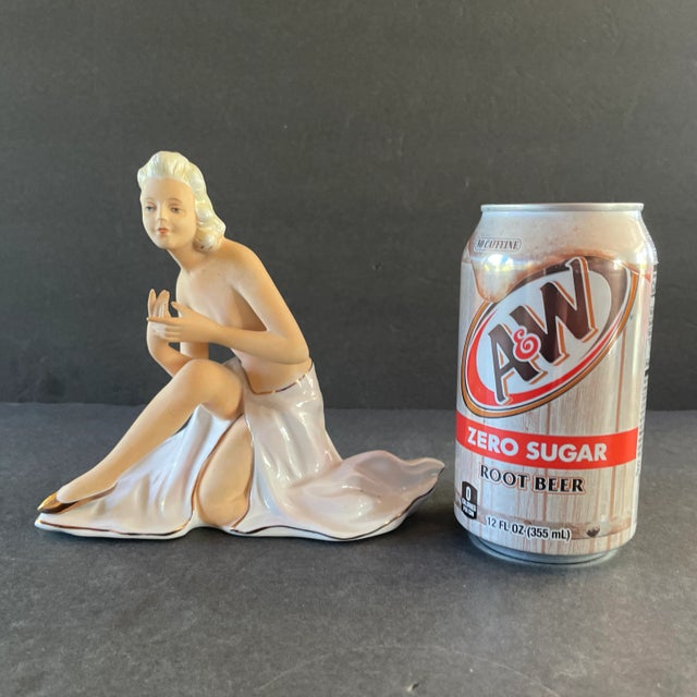 Ivory 1940's Porcelain Figurine Naked Woman Dancer Fasold & Stauch For Sale - Image 8 of 10
