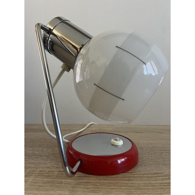 Red Table Lamp from Drupol, Prague, 1960s For Sale - Image 8 of 8