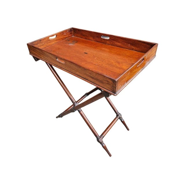 English 19th Century English Mahogany Butler's Tray Table For Sale - Image 3 of 11