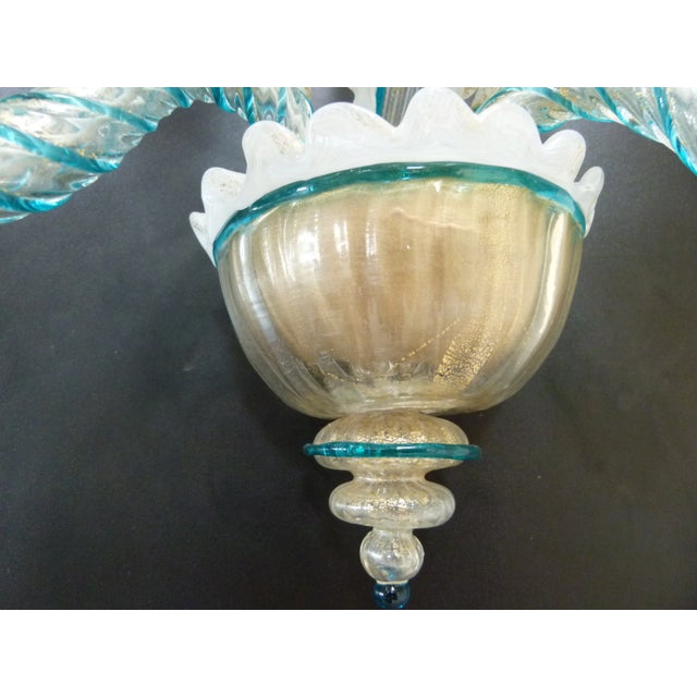 1960s Gold & Green Murano Glass Wall Lights from Avem, 1960s, Set of 2 For Sale - Image 5 of 7